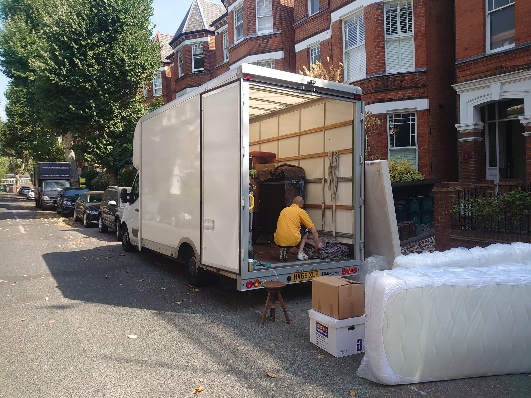 man and van driver is performing a moving job