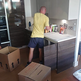 man and van driver is performing a packing job